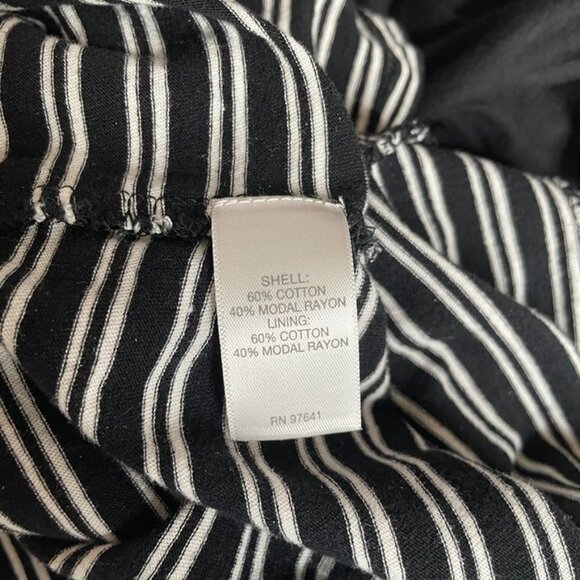 J. Jill Top womens Medium Black White Stripe Layered Cotton Modal Long Sleeve‎ - Picture 6 of 8